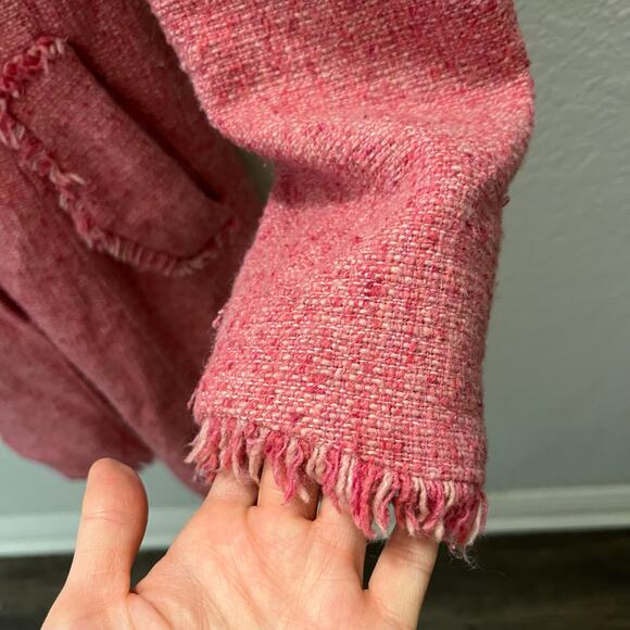 CAbi Madison Ave Coat Womens 2 Pink Tweed Double Breasted Wool Blend Old Money - Picture 6 of 8